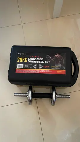 20kg Chromed Dumbbell Set with Carry Case - Used, Good Condition