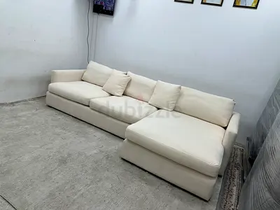 Selling crate&barrel beige color lshape sofa