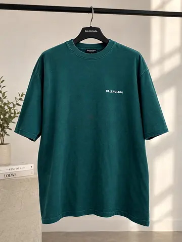 Authentic Balenciaga Back Logo T-Shirt in Teal