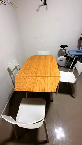Wooden Extendable Dining Table with 3 solid Chairs - ikea