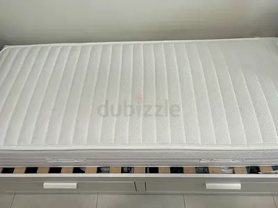 Single bed frame with mattress and storage drawers - good condition