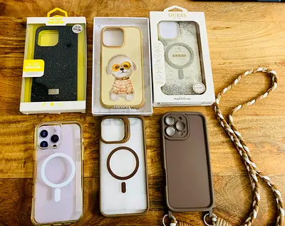 Bundle of 16 pro max iPhone cases and MagSafe accessories — mixed styles, good condition