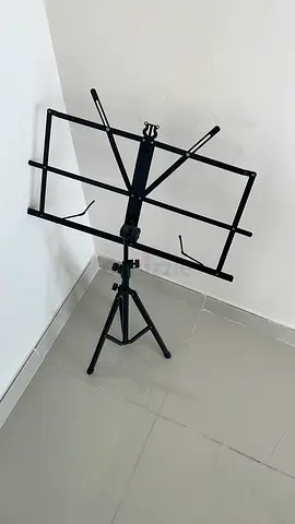Foldable Black Sheet Music Stand - Adjustable, Portable