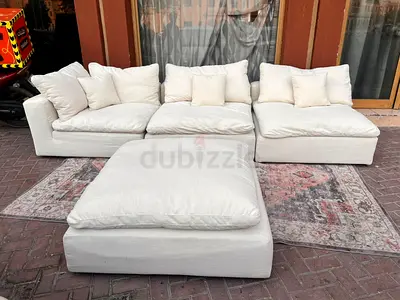 Looking Great Condition Marina Home feather 🪶 filled Modular Living room Sofa with footstool