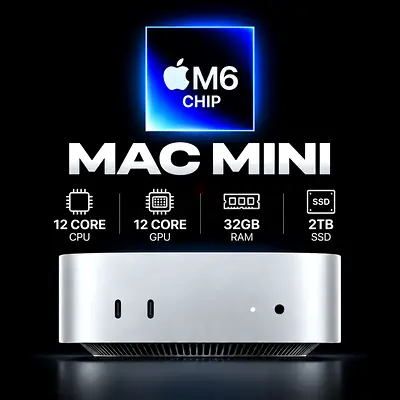 MAC MINI M6 CHIP – 12 CORE CPU / 12 CORE GPU – 32GB RAM – 2TB SSD