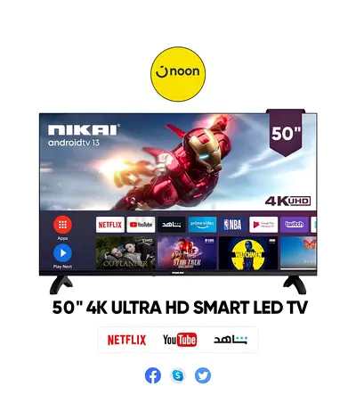 Nikai 50" 4K Ultra HD Smart LED TV - Android TV, Netflix/YouTube Ready