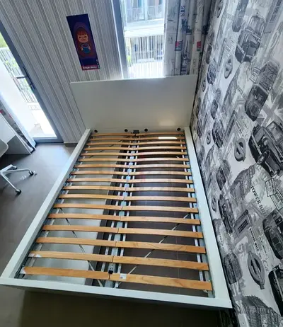 Ikea Queen size bed with mattress and storage drawers