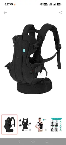 Ergonomic Black Baby Carrier / Front & Hip Adjustable Baby Backpack