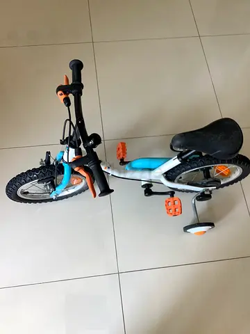 Kids' 12-inch Bicycle with Training Wheels - Light Blue/White