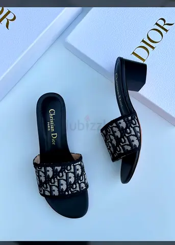Christian Dior black monogram slide sandals, size 36 to 41