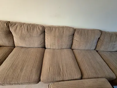Very high quality american 3-Seater Beige Corduroy Fabric Sofa - Good Condition, very comfortable