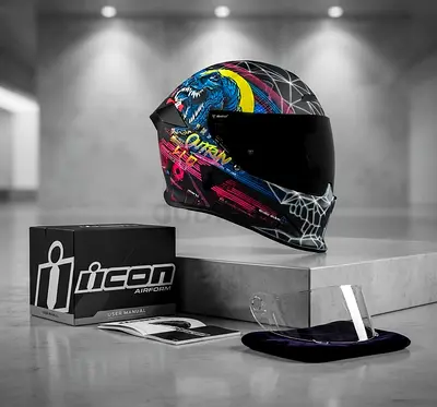 Icon Airform Outrun Helmet Limitation - Size L - Used Once (Like Brand New) + Extra Visor & Box