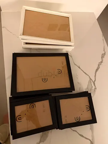 Set of black and white photo frames - various sizes