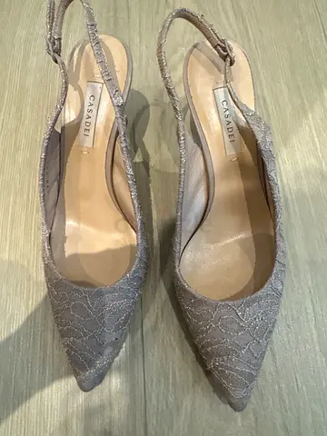 Casadei Lace Pointed Slingback Heels - Women's Size38