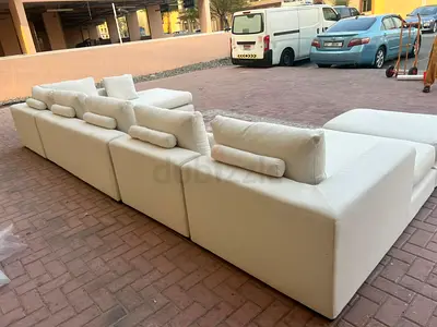 Top quality Marina Home feather 🪶 filled U Shape Sofa Beige with footstool