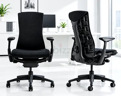 Herman Miller Embody Ergonomic Black Office Chair with Lumbar Support - Adjustable Armrests