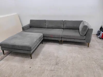 Very good condition west elm velvet gray sofa