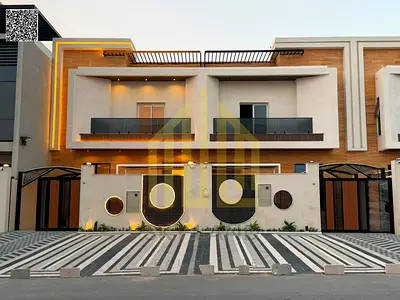 For rent in Al Helio 2: 4 master bedrooms, a large living area, an outdoor seating area, and wardrobes.