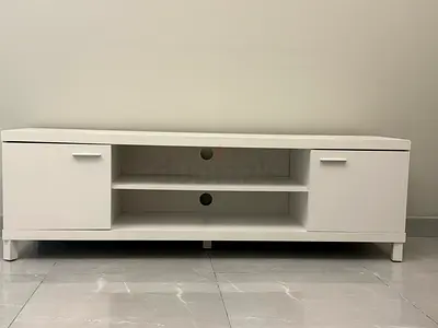 White TV Stand / Entertainment Unit with Storage