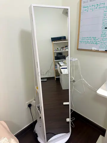 Full-Length Free-Standing Mirror with White Frame