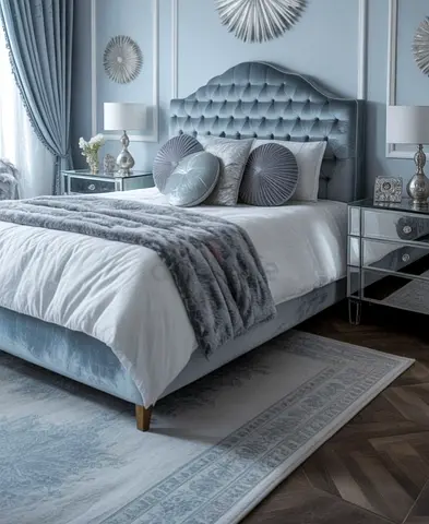 Sky blue colour 180*200 king size Bed