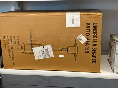 48000 BTU Black Propane Patio Heater with Cover