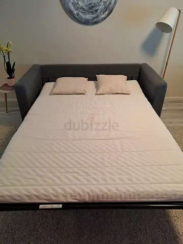 Grey convertible sofa bed with mattress - good condition vimle