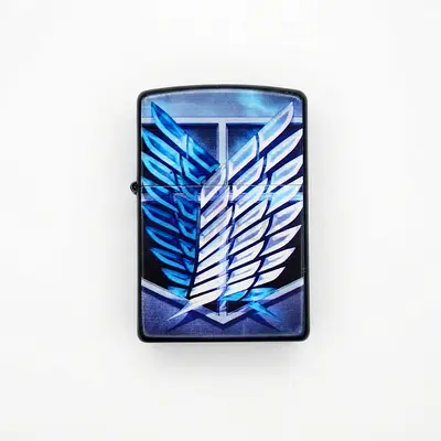 Zippo-style Lighter with Blue Winged Emblem - UNUSED - 192