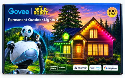 Govee Permanent Outdoor RGB LED Strip Lights (100 LEDs) - Smart, Weatherproof