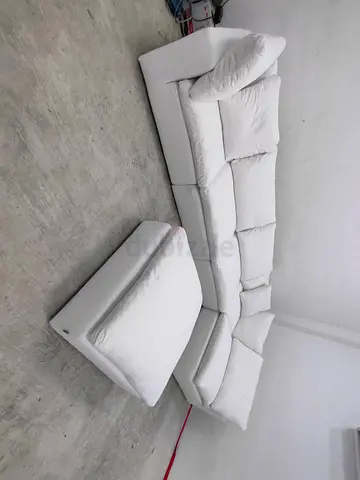 Marina home luscious linen cloud feather 🪶 filled modular sofa with ottoman