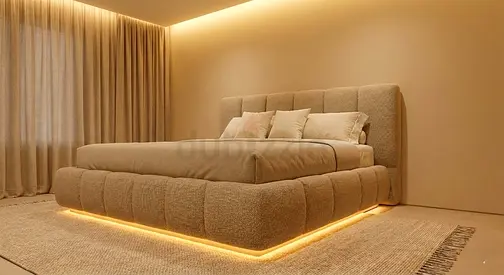 Modern upholstered platform bed