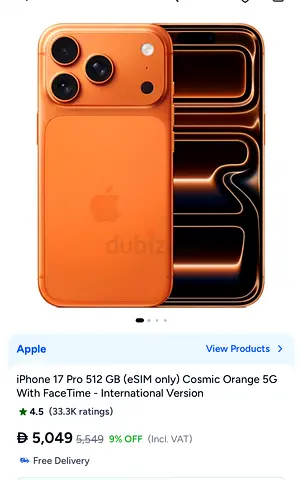 iPhone 17 Pro 512GB - Cosmic Orange, Unused/Like New