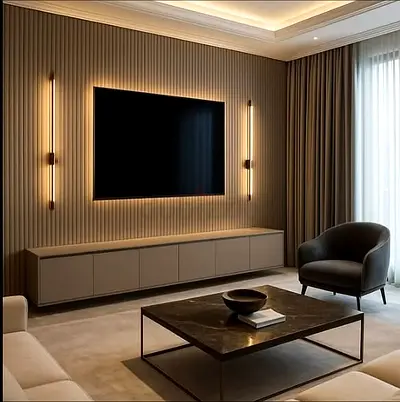 Wooden media wall