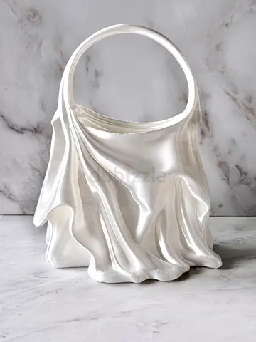 Artisanal Surrealist Sculptural Handbag - Metallic Teal Statement Bag