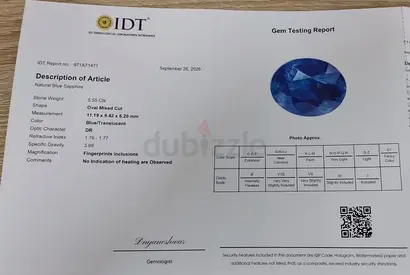 Natural Blue Sapphire for sale