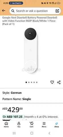 Google Nest Doorbell (Battery) - White New