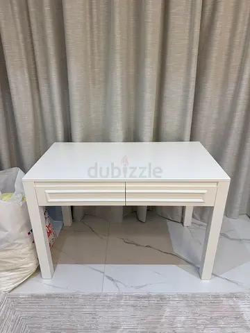 White bedside table / small side table with drawer 110x60x75