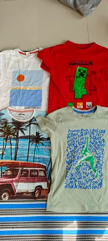 Lot of 7 boys' casual graphic T-shirts - various sizes