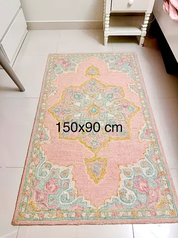 Pottery Barn Kids pastel floral/medallion area rug - gently used