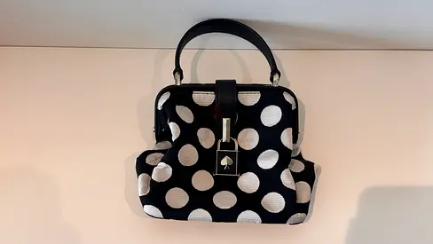 Kate Spade black-white fabric bag