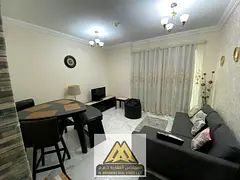 Furnished 1BR in Al Waha Towers, Al Rashidiya 1, Ajman. Open city view, gym, pool and parking. Prime