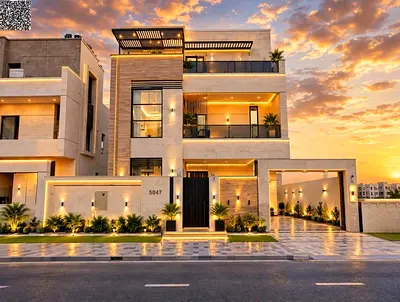 فيلا تصميم مميز تشطيب فندقي طابقين وروف ومسبح خاص مساحة 3700 قدم تملك حر شامل رسوم التسجيل