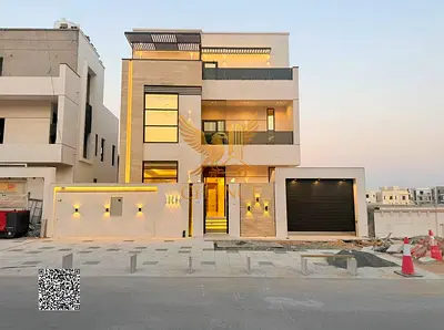 فيلا فاخرة للبيع في منطقة "الحليو 2" شامل رسوم التسجيل، عجمان | 5 غرف نوم رئيسية (ماستر) | واجهة حجرية بالكامل | تملك حر