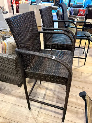 Chillrest Rattan Wicker Outdoor Bar Stool 2 Pack