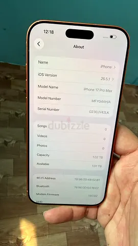 iPhone 17 Pro Max 1TB - Good Condition,