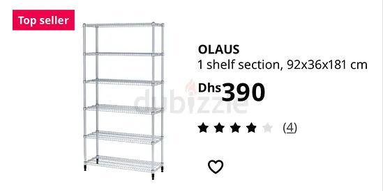 Olaus 6-tier Metal Shelving Unit 92x36x181 cm