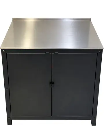 Ikea Compact Stainless Top Storage Cabinet - Industrial Kitchen/Utility