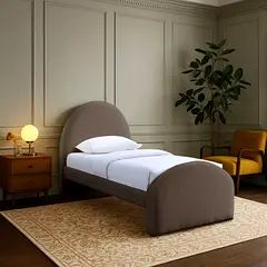 Semi round head and footboard single size bed
