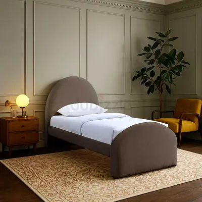 Semi round head and footboard single size bed