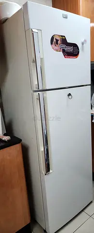 White Double-Door Refrigerator - Good Working Condition